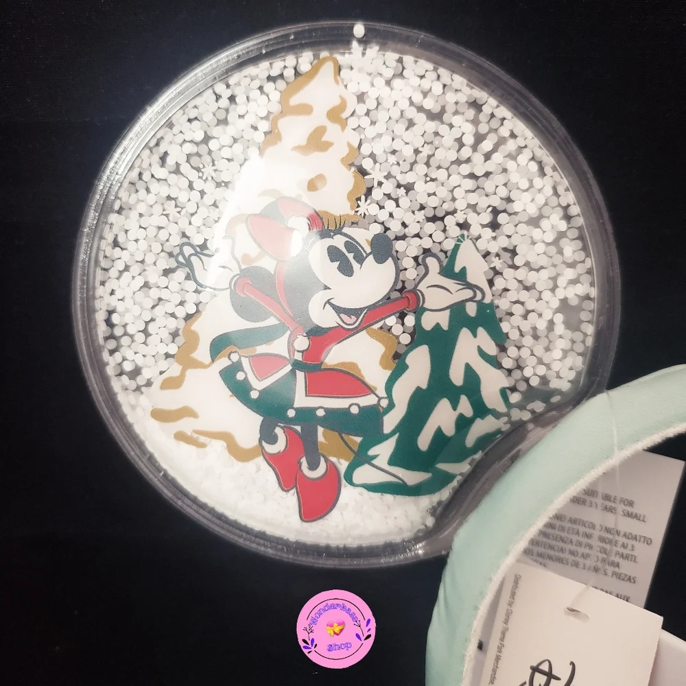 Disney Mickey and Minnie Mouse Snow Globe Christmas Ears Headband - Picture 4 of 5